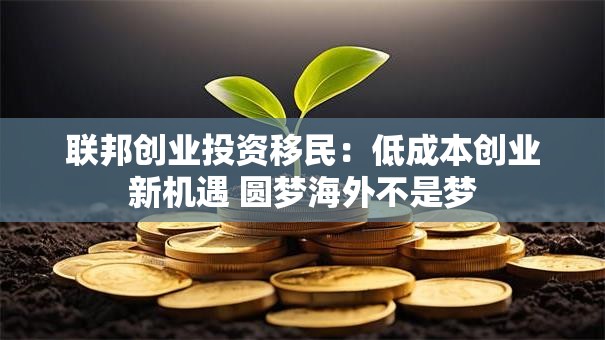 联邦创业投资移民：低成本创业新机遇 圆梦海外不是梦
