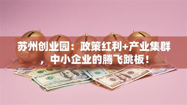 苏州创业园：政策红利+产业集群，中小企业的腾飞跳板！