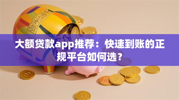 大额贷款app推荐：快速到账的正规平台如何选？