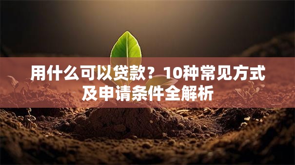 用什么可以贷款？10种常见方式及申请条件全解析