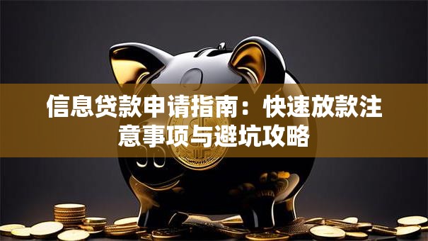 信息贷款申请指南：快速放款注意事项与避坑攻略