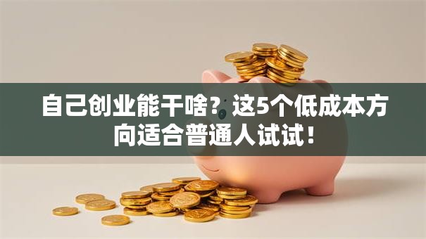 自己创业能干啥？这5个低成本方向适合普通人试试！