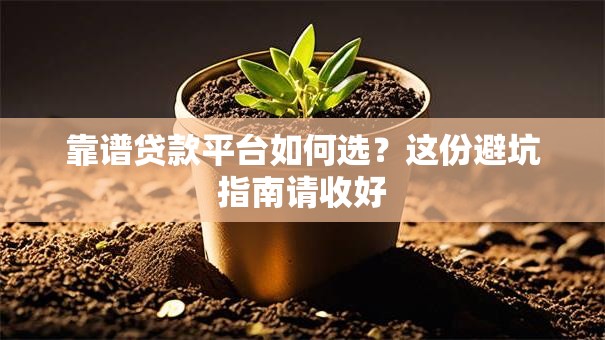 靠谱贷款平台如何选？这份避坑指南请收好