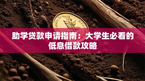 助学贷款申请指南：大学生必看的低息借款攻略