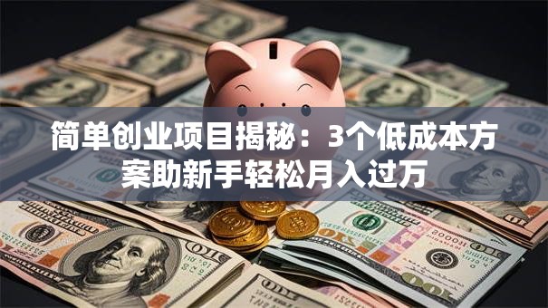 简单创业项目揭秘：3个低成本方案助新手轻松月入过万