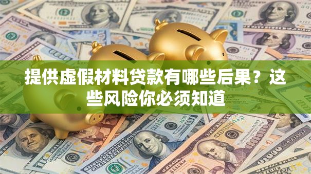 提供虚假材料贷款有哪些后果？这些风险你必须知道
