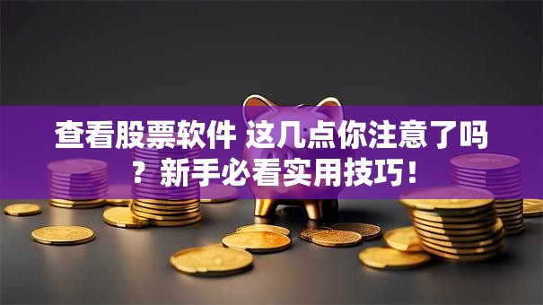 查看股票软件 这几点你注意了吗？新手必看实用技巧！