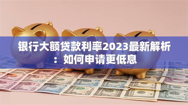 银行大额贷款利率2023最新解析：如何申请更低息