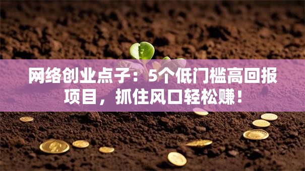 网络创业点子：5个低门槛高回报项目，抓住风口轻松赚！