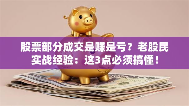 股票部分成交是赚是亏？老股民实战经验：这3点必须搞懂！