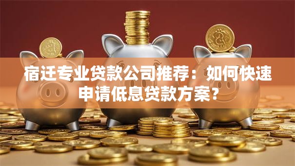宿迁专业贷款公司推荐：如何快速申请低息贷款方案？
