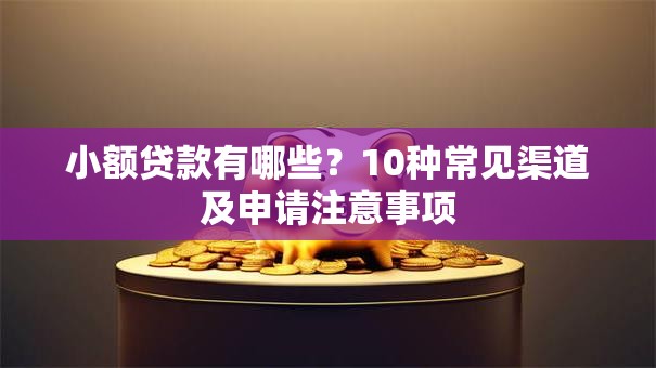 小额贷款有哪些？10种常见渠道及申请注意事项