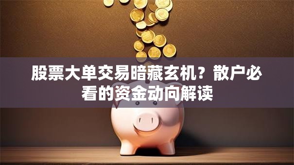 股票大单交易暗藏玄机？散户必看的资金动向解读