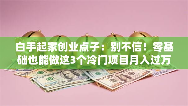 白手起家创业点子：别不信！零基础也能做这3个冷门项目月入过万