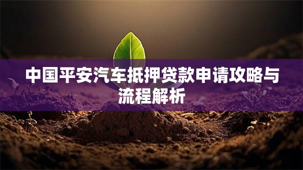 中国平安汽车抵押贷款申请攻略与流程解析