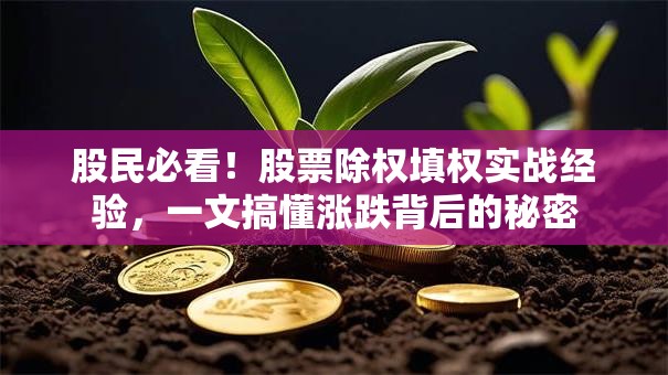 股民必看！股票除权填权实战经验，一文搞懂涨跌背后的秘密