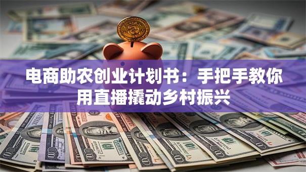 电商助农创业计划书：手把手教你用直播撬动乡村振兴
