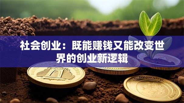 社会创业：既能赚钱又能改变世界的创业新逻辑