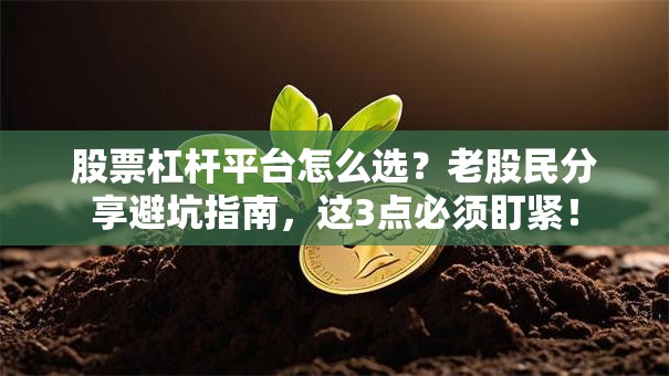 股票杠杆平台怎么选？老股民分享避坑指南，这3点必须盯紧！
