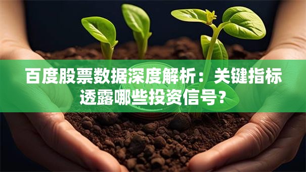 百度股票数据深度解析：关键指标透露哪些投资信号？