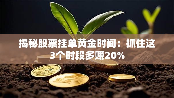 揭秘股票挂单黄金时间：抓住这3个时段多赚20%