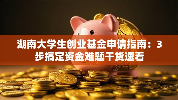 湖南大学生创业基金申请指南：3步搞定资金难题干货速看