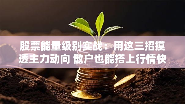 股票能量级别实战：用这三招摸透主力动向 散户也能搭上行情快车