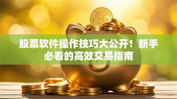股票软件操作技巧大公开！新手必看的高效交易指南