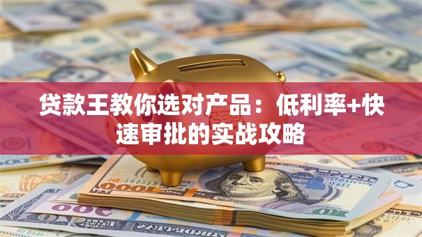 贷款王教你选对产品：低利率+快速审批的实战攻略