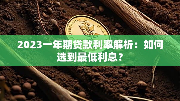 2023一年期贷款利率解析：如何选到最低利息？