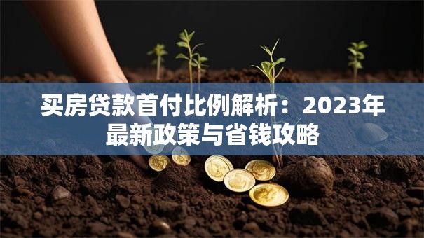 买房贷款首付比例解析：2023年最新政策与省钱攻略