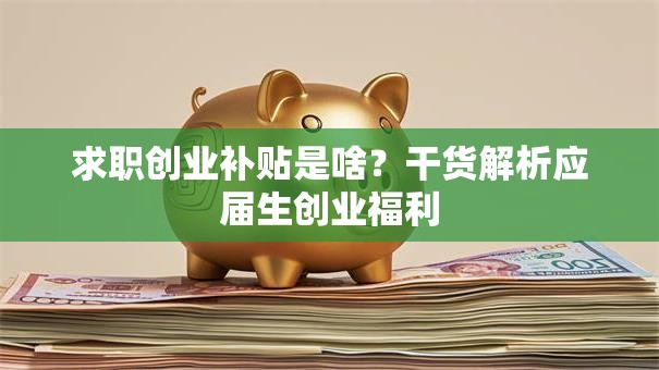 求职创业补贴是啥？干货解析应届生创业福利