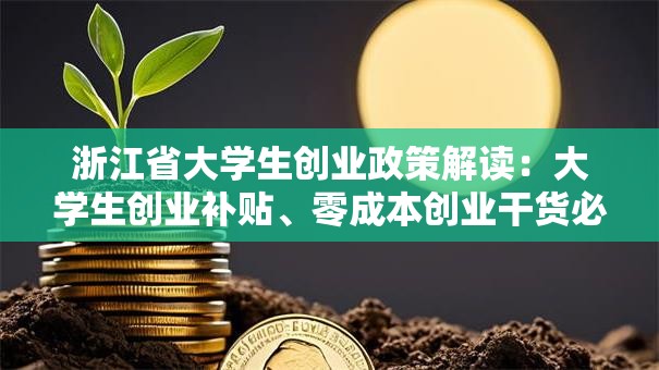 浙江省大学生创业政策解读：大学生创业补贴、零成本创业干货必看！