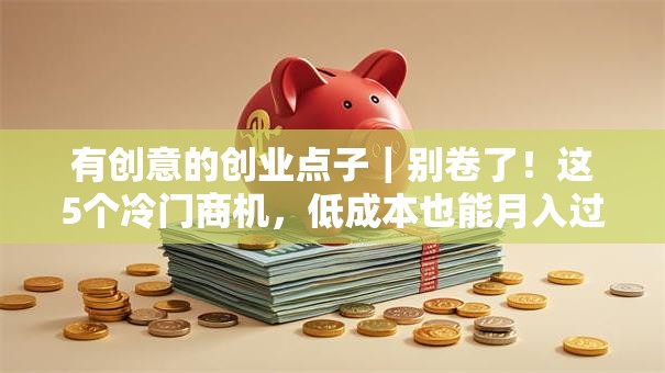 有创意的创业点子｜别卷了！这5个冷门商机，低成本也能月入过万