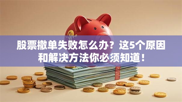 股票撤单失败怎么办？这5个原因和解决方法你必须知道！