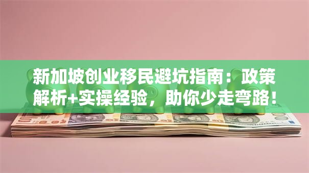 新加坡创业移民避坑指南：政策解析+实操经验，助你少走弯路！