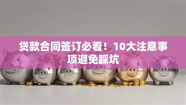 贷款合同签订必看！10大注意事项避免踩坑