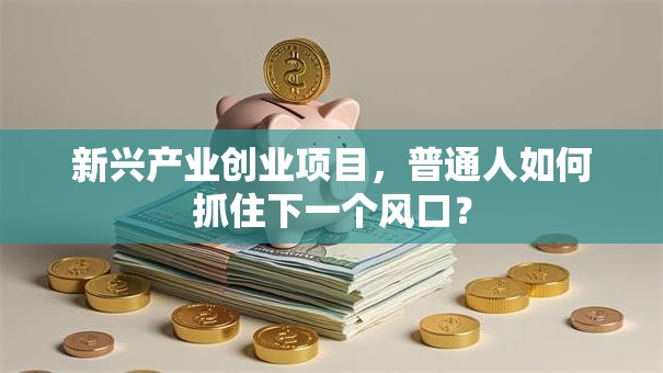 新兴产业创业项目，普通人如何抓住下一个风口？
