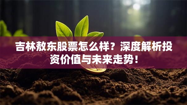 吉林敖东股票怎么样？深度解析投资价值与未来走势！