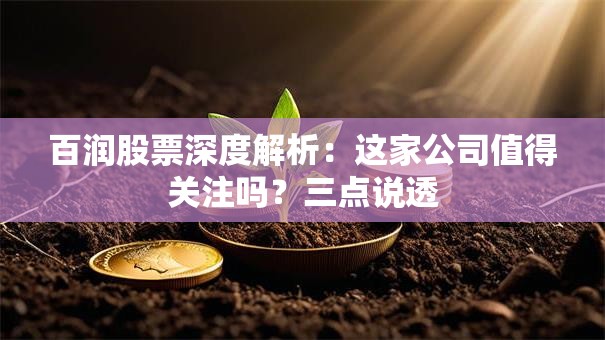 百润股票深度解析：这家公司值得关注吗？三点说透