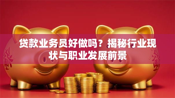 贷款业务员好做吗？揭秘行业现状与职业发展前景