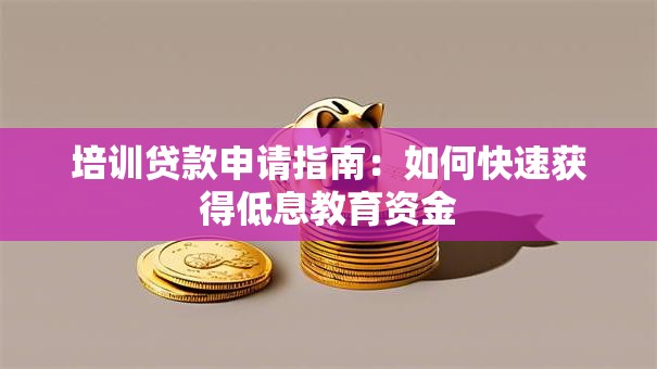 培训贷款申请指南：如何快速获得低息教育资金