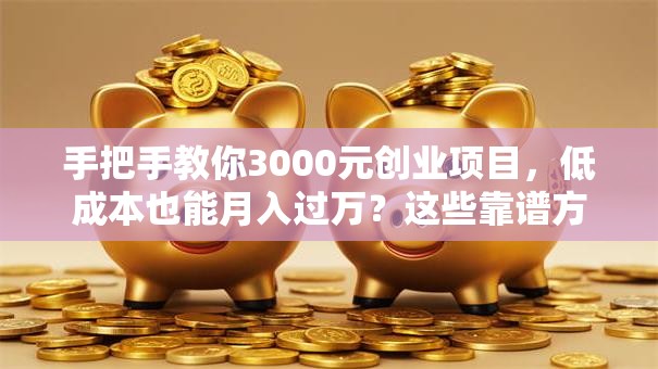 手把手教你3000元创业项目，低成本也能月入过万？这些靠谱方向快收藏！