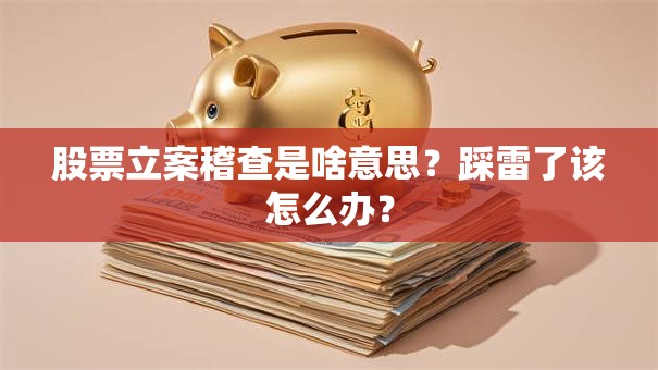 股票立案稽查是啥意思？踩雷了该怎么办？