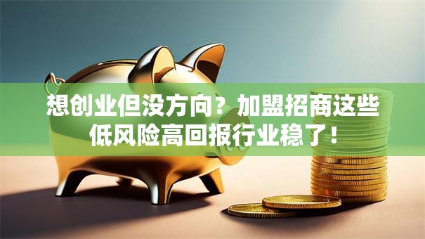 想创业但没方向？加盟招商这些低风险高回报行业稳了！