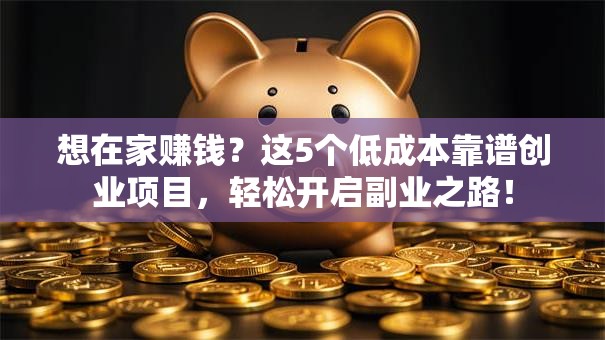 想在家赚钱？这5个低成本靠谱创业项目，轻松开启副业之路！