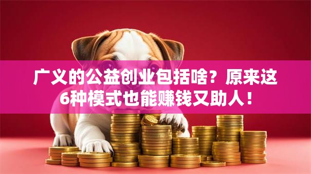广义的公益创业包括啥？原来这6种模式也能赚钱又助人！