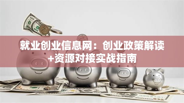 就业创业信息网：创业政策解读+资源对接实战指南