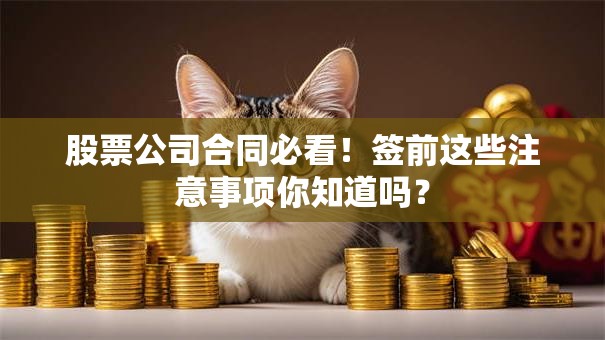 股票公司合同必看！签前这些注意事项你知道吗？