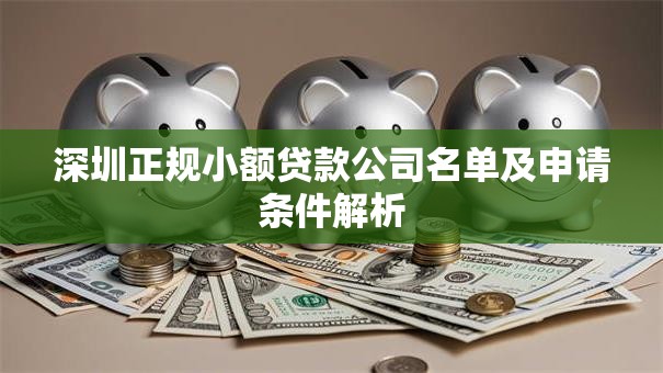 深圳正规小额贷款公司名单及申请条件解析